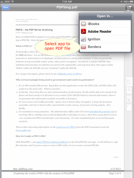 List of iPad apps that can open PDF files
